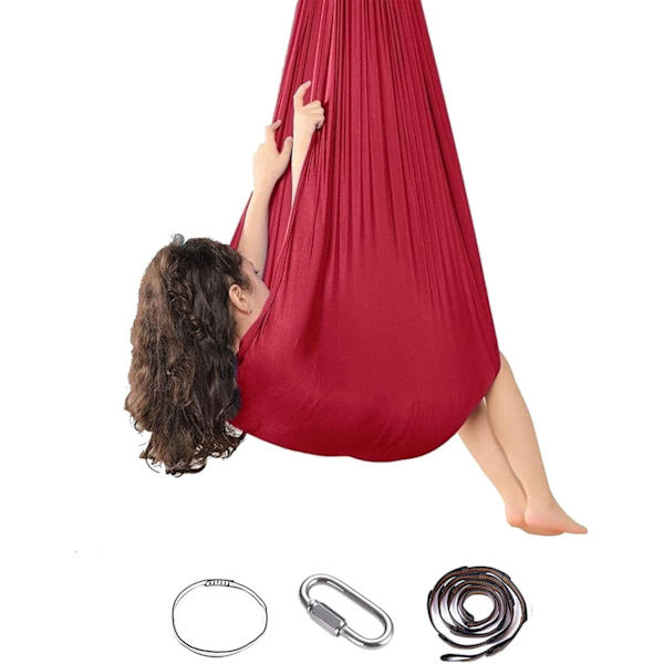 Barnens elastiska gunga 100*280CM röd