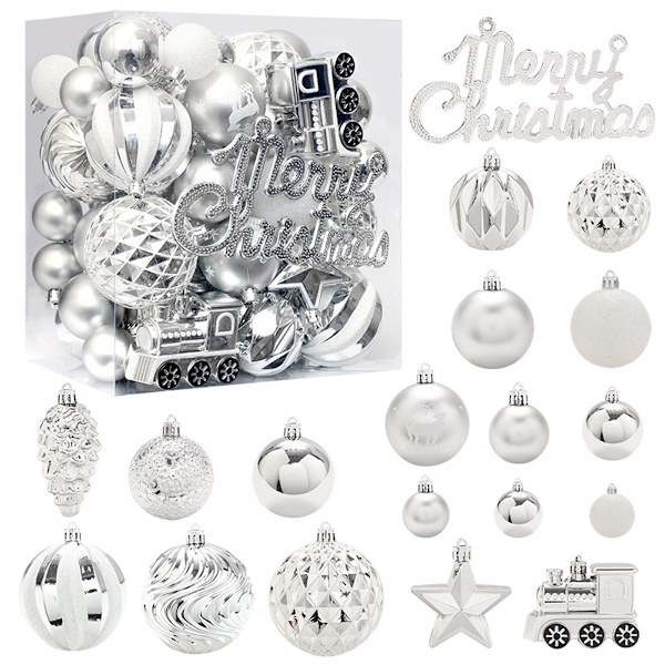Julgranskulor-Set-Silver