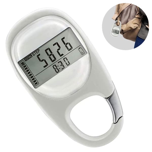 Nøkkelring Sensor Skritteller-Hvit
