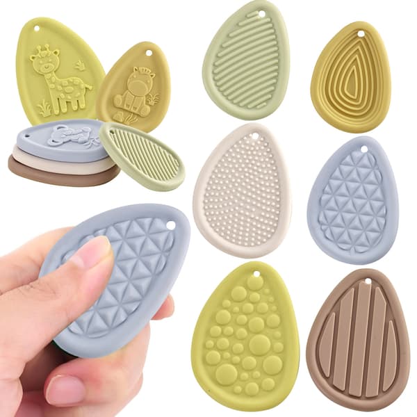 Fidget Toys Sensorisk Sten för Barn Vuxna - 6 st Ångestlindring för Autism Barn Lugnande - Fidget Stressleksaker för Ångestlindring