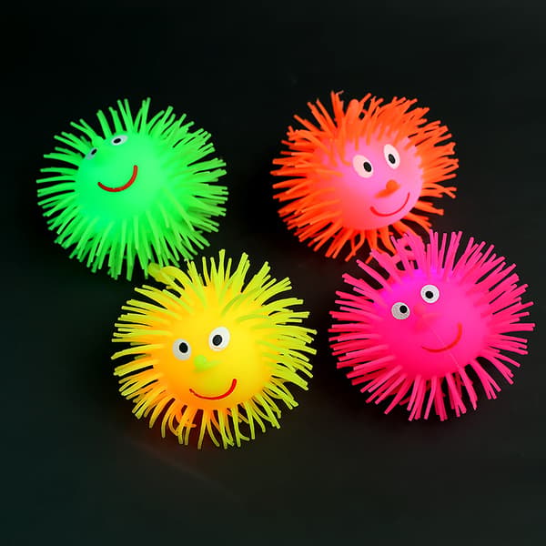 Lysande igelkott Pom-Pom Flicker Ball, 50g Barnleksak, Studsande Leksak