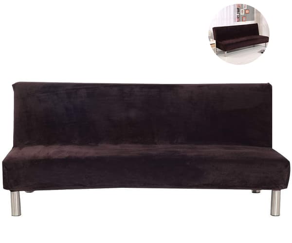 Sofatrekk - Plysj Kaffe Sovesofa Queen Size (L)