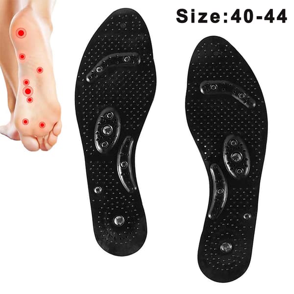1 par 8 magnetiske massageindlægssåler - sort version ca. 27CM (40-44)