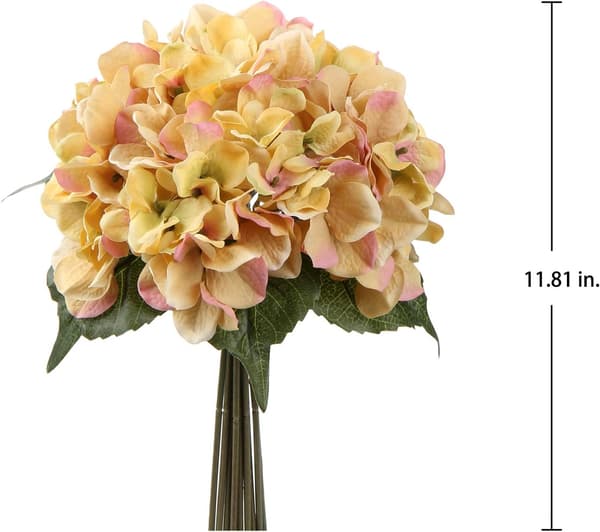 Hortensia kunstig blomst gul