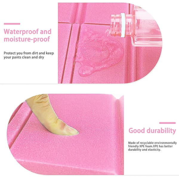 2-pack hopfällbar dyna - rosa dyna + förvaringsväska + militärgrön dyna + förvaringsväska