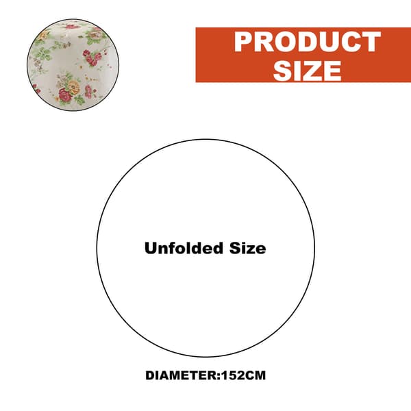 1 tryckt duk - Vår - 152 cm diameter rund duk