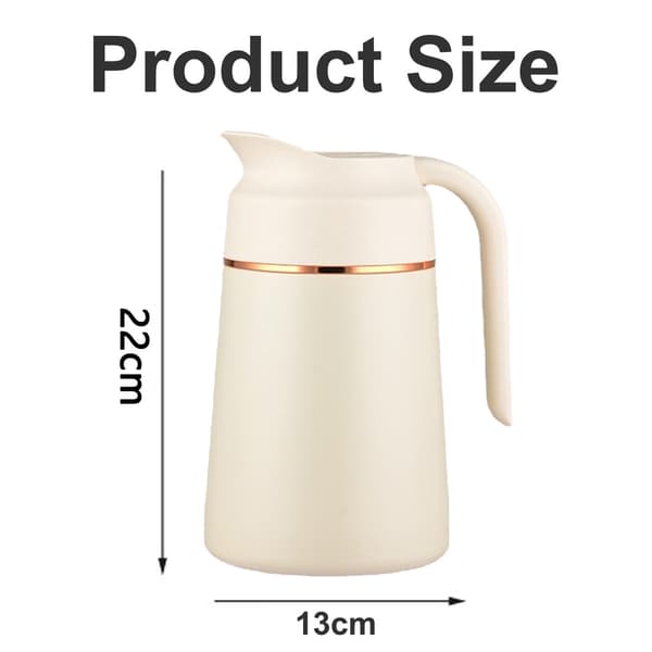 Termoskaffekanne i rustfritt stål - Kremhvit [1300ml]