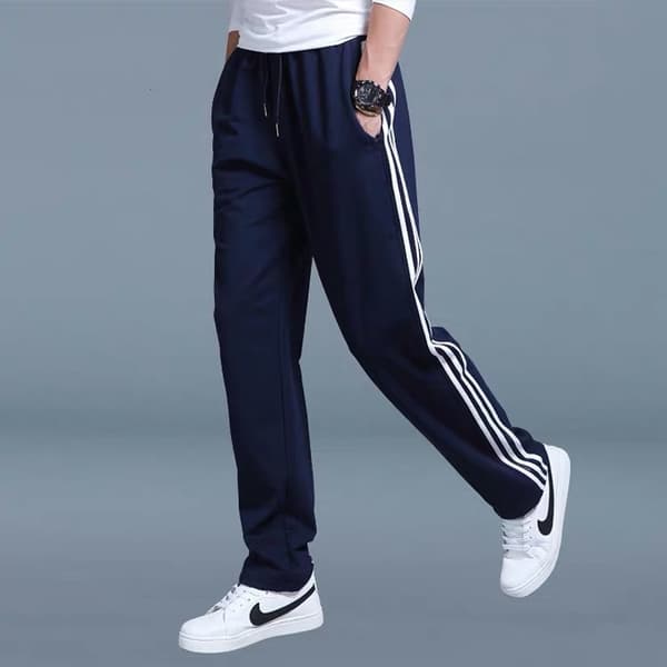 Joggingbyxor för män, lös passform, plusstorlek, raka ben, mörkblå Deep Blue XL