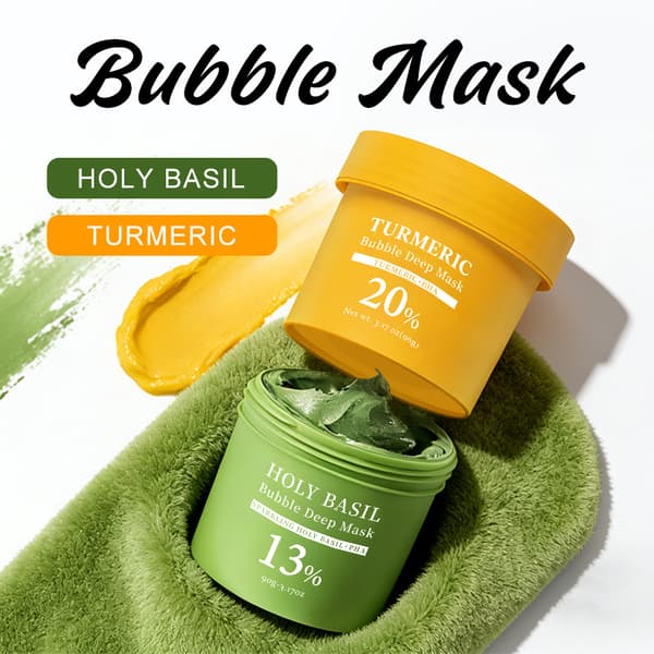 HOLY BASIL Bubbe Deep Mask (Pyhä basilika kuplamaski) GREEN