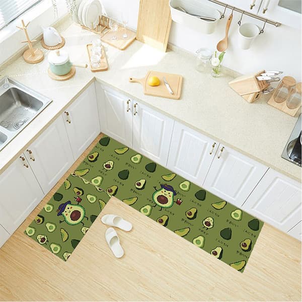Lang stribe tæppe absorberende-avocado-40*120