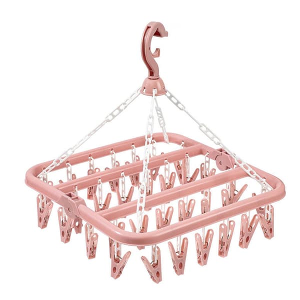 Vikbar galge-Nordisk rosa 32 klämmor