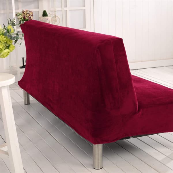 Sofföverdrag-Plysch Vinröd Bäddsoffa Queen Size (L)