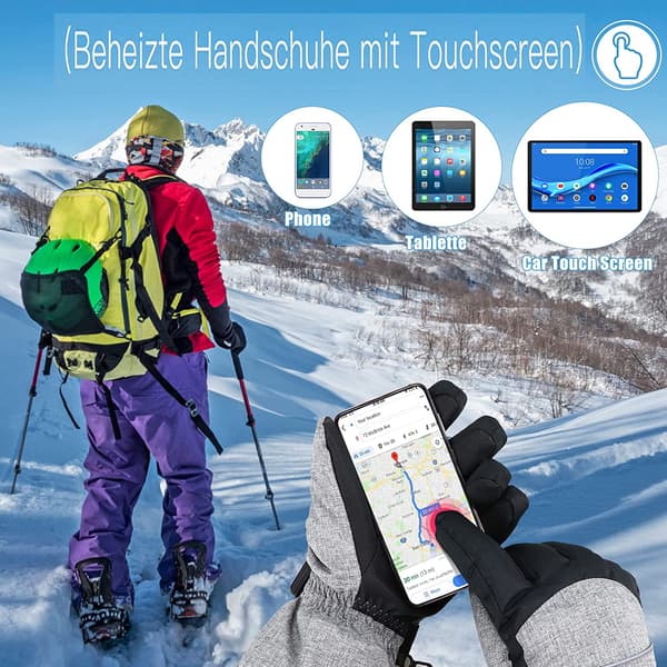Smarte varmehandsker--handsker + et par (batteriboks)--L