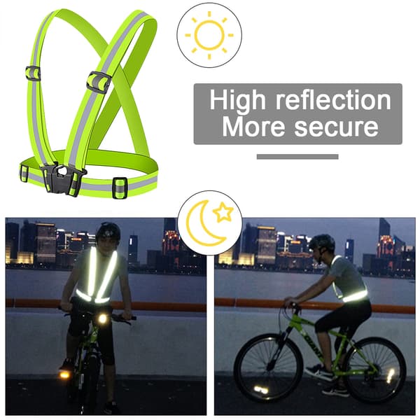 Reflekterende elastisk båndsett - 1 stropp + 4 armstropper + oppbevaringspose - Grønn