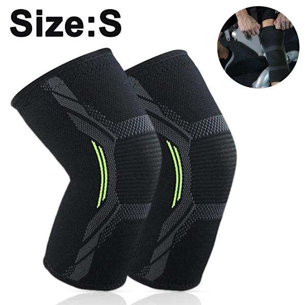 2 st elastiska 3D-stickade knäskydd i nylon - Storlek S