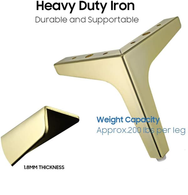 4 stk sofaben*titanium-13cm (16 skruer inkludert)