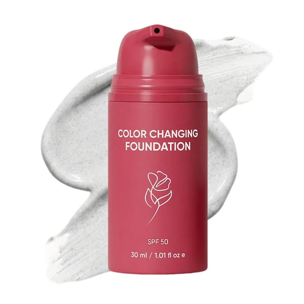 Röd burk färgskiftande foundation
