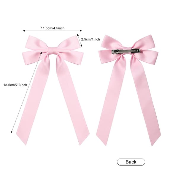 2 stk silke sateng hårstrikker rosa hårbånd klips for kvinner hestehale H
