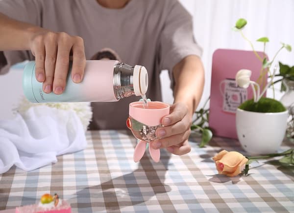 Rosa termokopp i rustfritt stål
