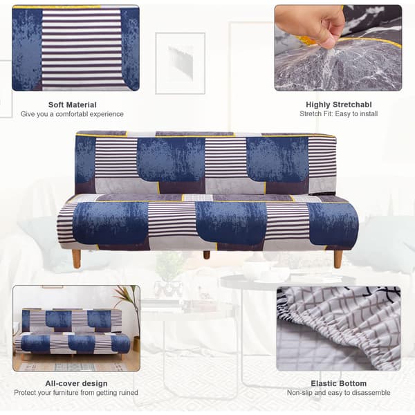 1 st armlös sofföverdrag - underbart utrymme - bäddsoffa king size 190-210