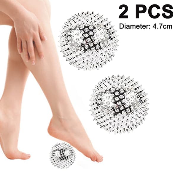 Ett par 4,7 cm magnetiska massagebollar - silver