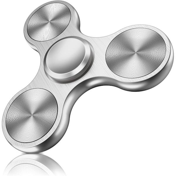 Fidget Spinner i rustfritt stål - Spinner 4-10 minutter - ADHD for alle aldre (sølv)