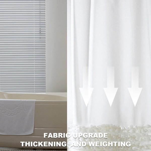 Vit spets polyester duschdraperi-bredd 180*höjd 180 plus metallspänne