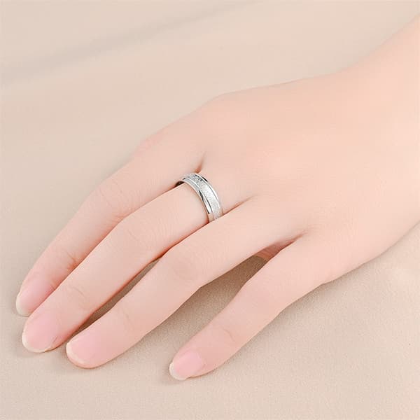 3 stk. Titanium Stål Frostet Ring - Guld + Sølv + Sort - Størrelse 9