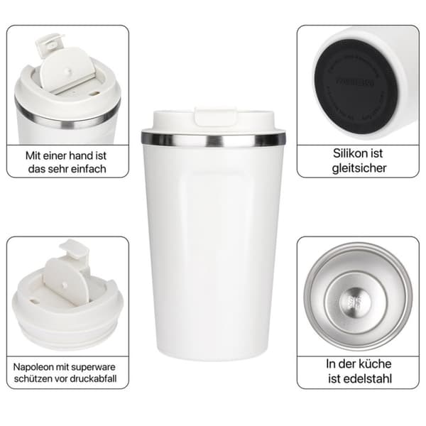 Andre generasjons kaffekopp 380ML blå - termokopp i rustfritt stål