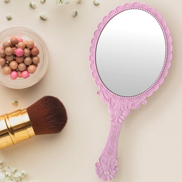 Pink makeup mirror