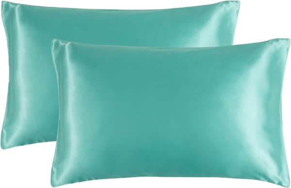 2-pack örngott i issilke - Vattenblå 50x90 cm