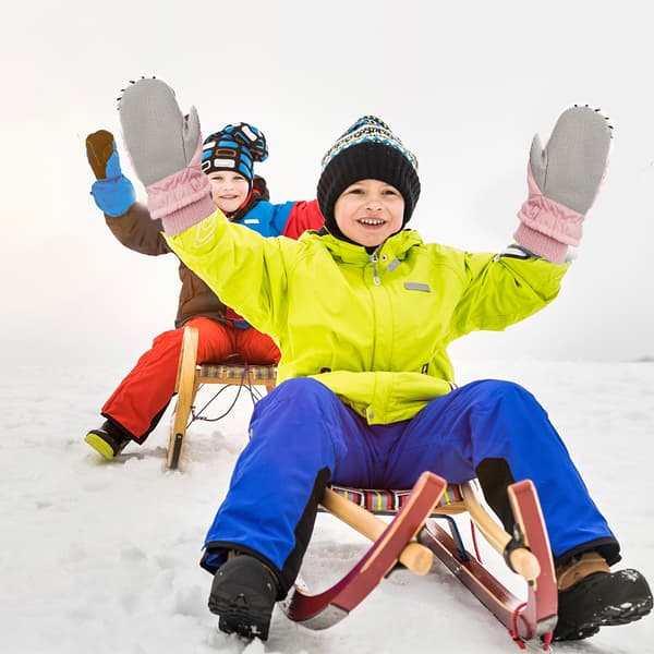 Trykte plys varme handsker-Pink