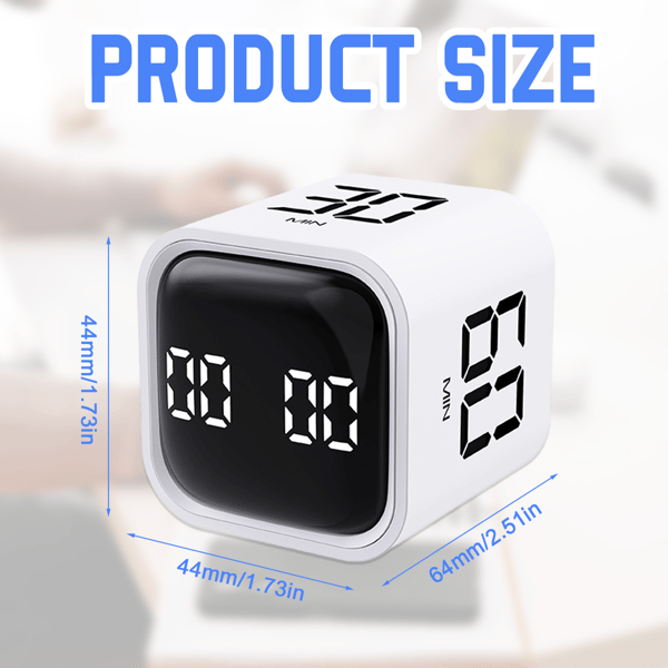 LX-Study Timer Digital Vekkerklokke-F4 Timer Hvit