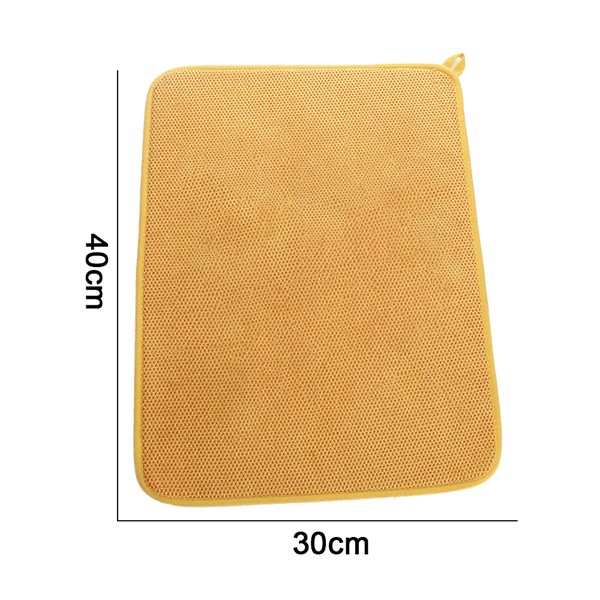 Mikrofiber absorberende hurtigtørrende dækkeserviet - gul - 30*40cm
