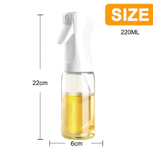 Oljasprayflaska i glas - 2 st - vit + svart