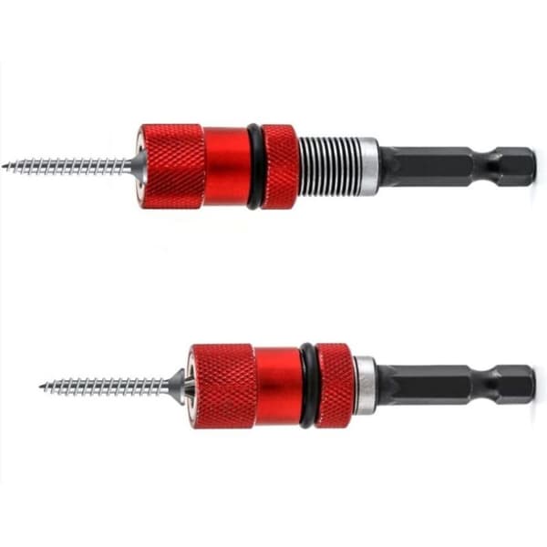 – 1/4\" Magnetisk Bitshållare – 2-pack med Djupstopp – Kromvanadinstål – För Gipsplugg