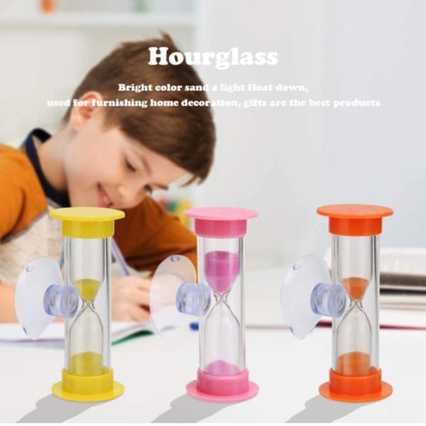 Tannbørste Roterende Timeglass Timer, 2-minutters Dusjtimer, Mini Gul for Barn