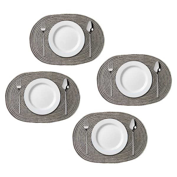4 bomullsovala bordstabletter - bomulls oval 50*35cm kolgrå