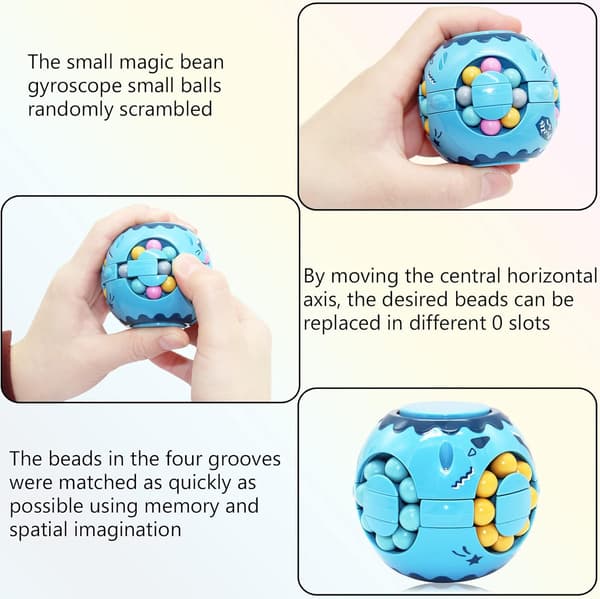 Rotating Fingertip Cube Toy, Spherical Magic Bean Puzzle Cube, Fingertip Cube for Stress and Anxiety Relief