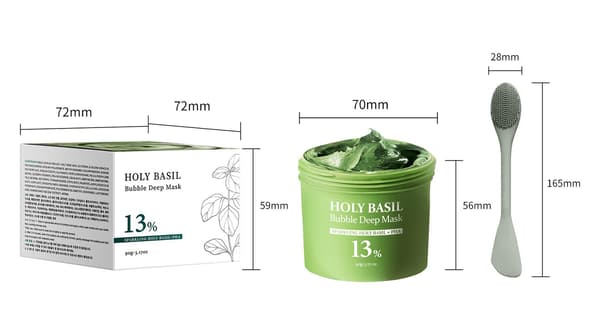 HOLY BASIL Bubbe Deep Mask (Pyhä basilika kuplamaski) GREEN