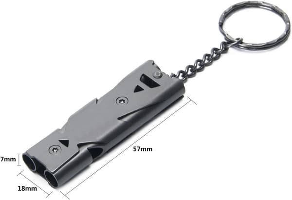 2-pack nödvisselpipa i rostfritt stål, dubbla rör, hög decibel