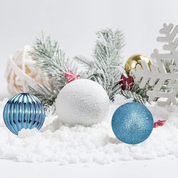 4 cm juleformet kugle - lyseblå