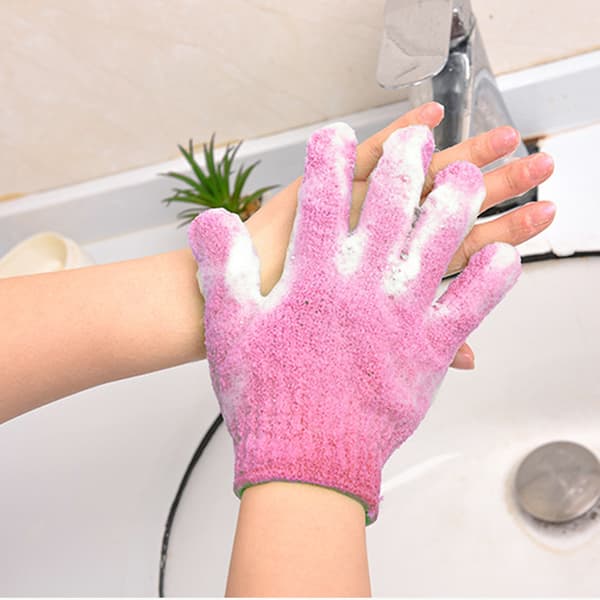 5 par badehåndklædehandsker - pink