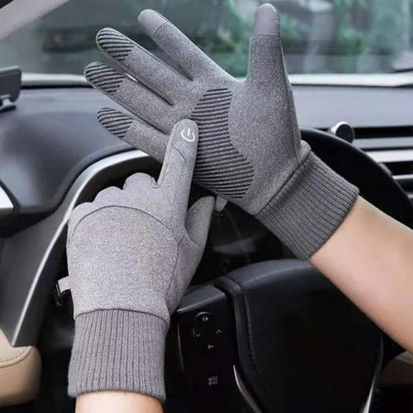 Ulkoilulämpimät käsineet - Harmaa - L