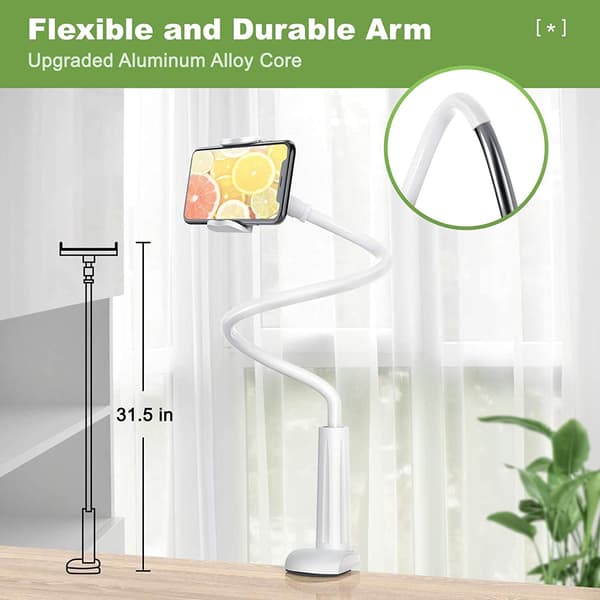Lat telefonholder - 80 cm ren hvit
