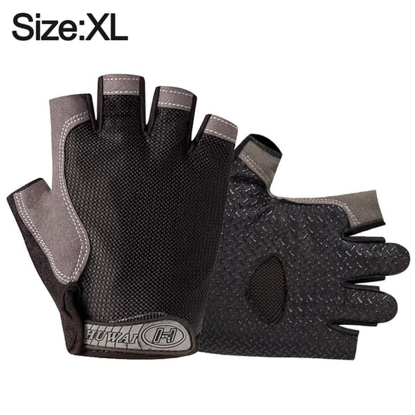 Anti-slip cykelhandsker - Mesh halvfinger sort - XL