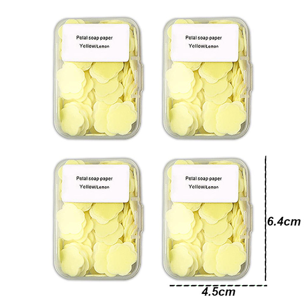 4 förpackningar bärbart tvålpapper - citron