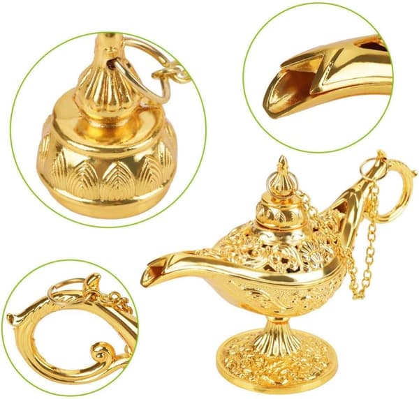 Ønskelampe Aromaterapi Brænder - Guld - 1 stk