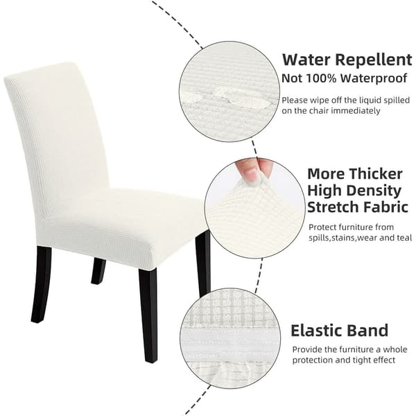 4-pack stolsöverdrag - Ryggstödshöjd 45-55 cm - Jadenvit