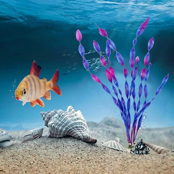 1 st akvarium simulerad vattengräsdekoration - 10 st/förpackning lila kelp